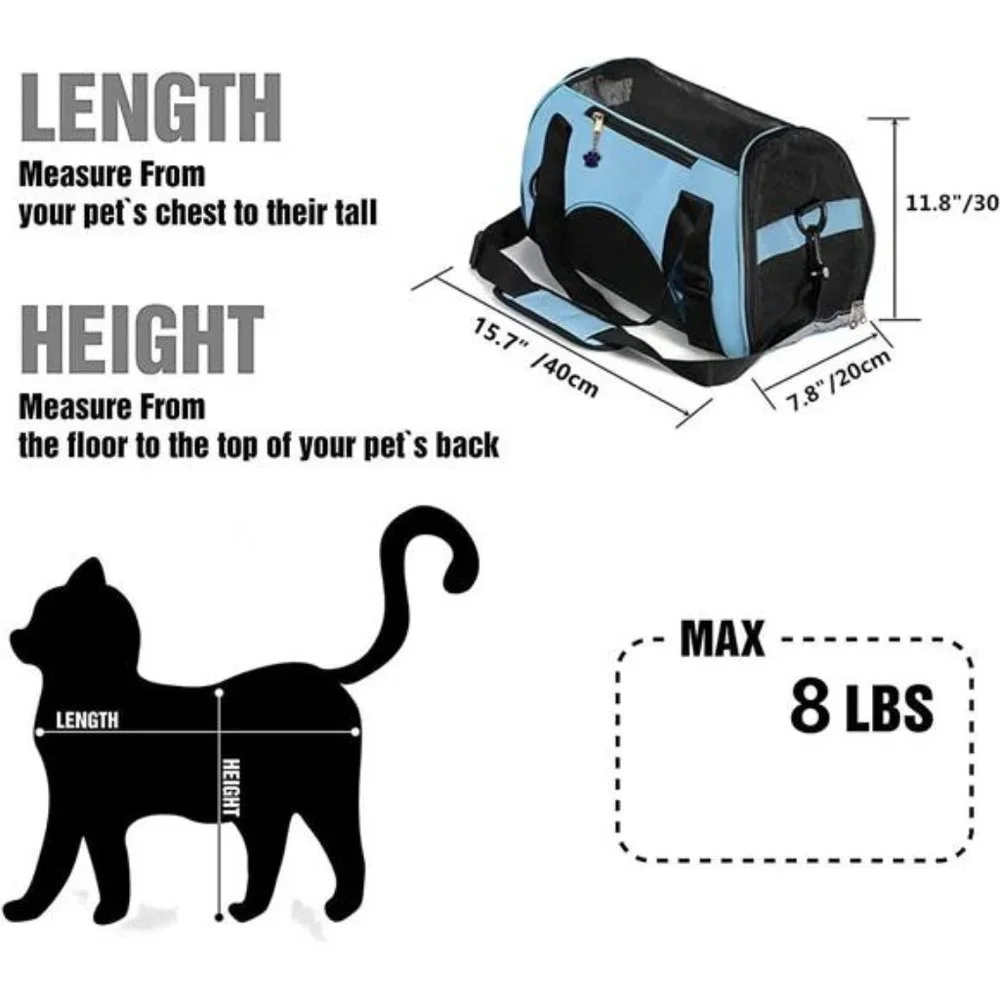 Cat Carrier,Soft-Sided Pet Travel Carrier for Cats,Dogs Puppy Comfort Portable
